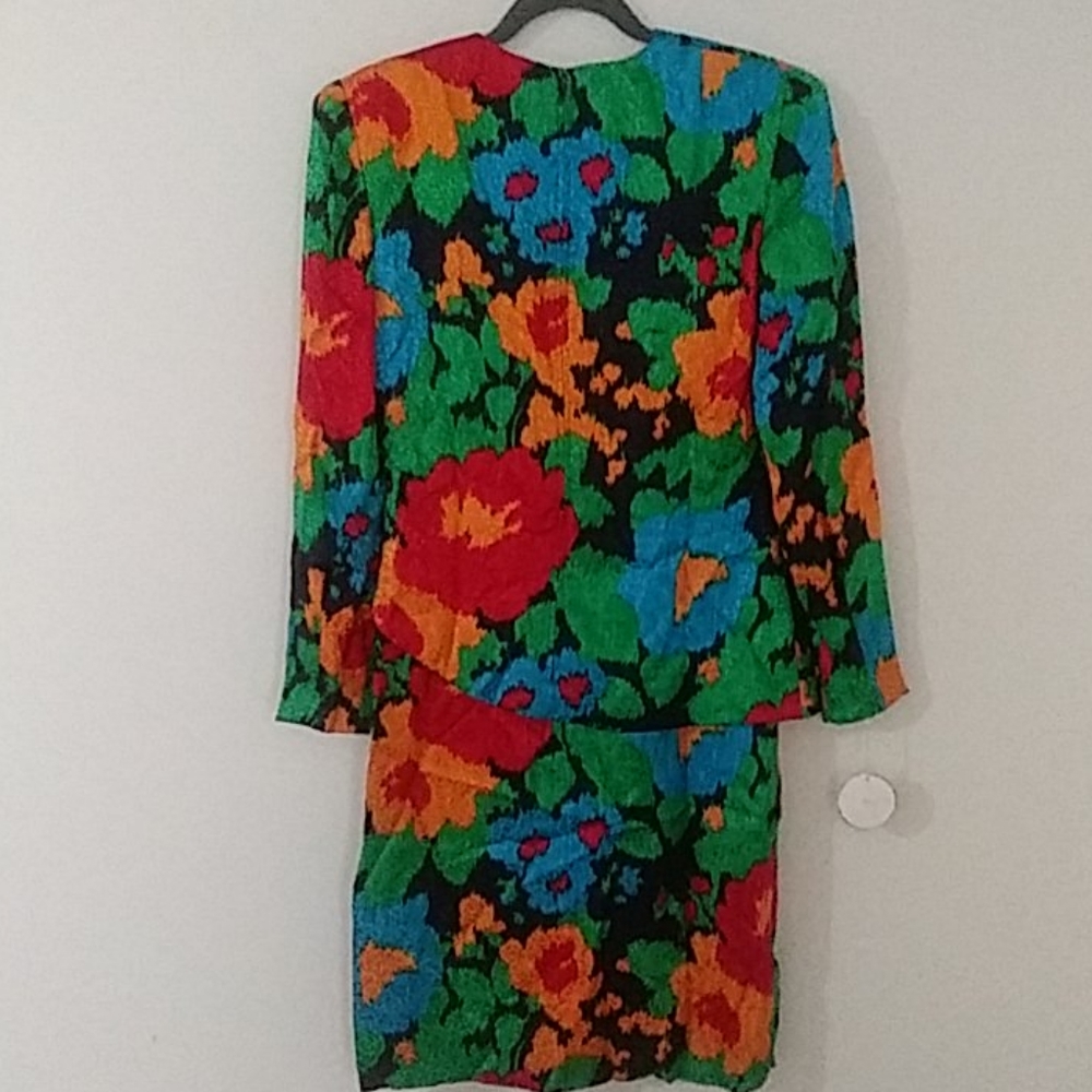 Wayne Kastning for Helga  Floral Dress Vintage Long Sleeves Rare - Picture 7 of 15